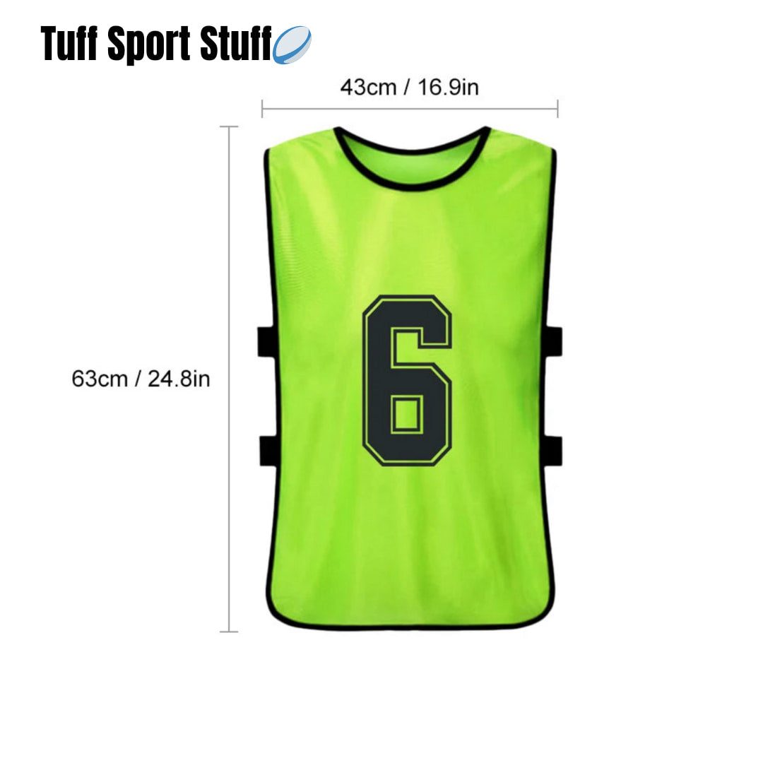 Adults Rugby Training Tops – Pack of 6 or 12 Units, Quick-Drying Team Bibs for Training